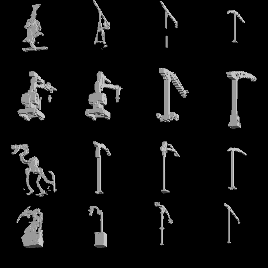 Four seeds at four guidance scales for the prompt a crane